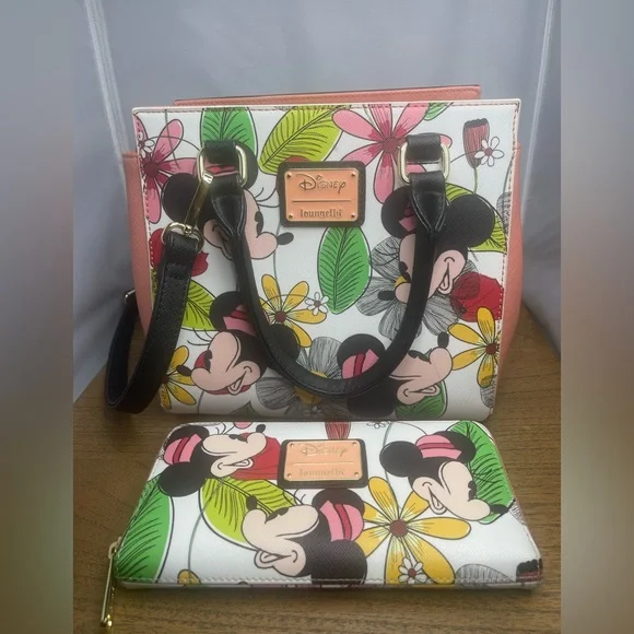 Bags | Retired Disney Loungefly Minnie Floral Crossbody Bag  display picture 1